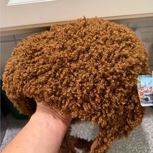 Bob Ross Brown Plush Curly Hair Mustache and Beard New